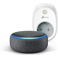 Echo Dot (3.ª generación)- tela de color antracita + TP-Link HS100 Enchufe inteligente- compatible con Alexa